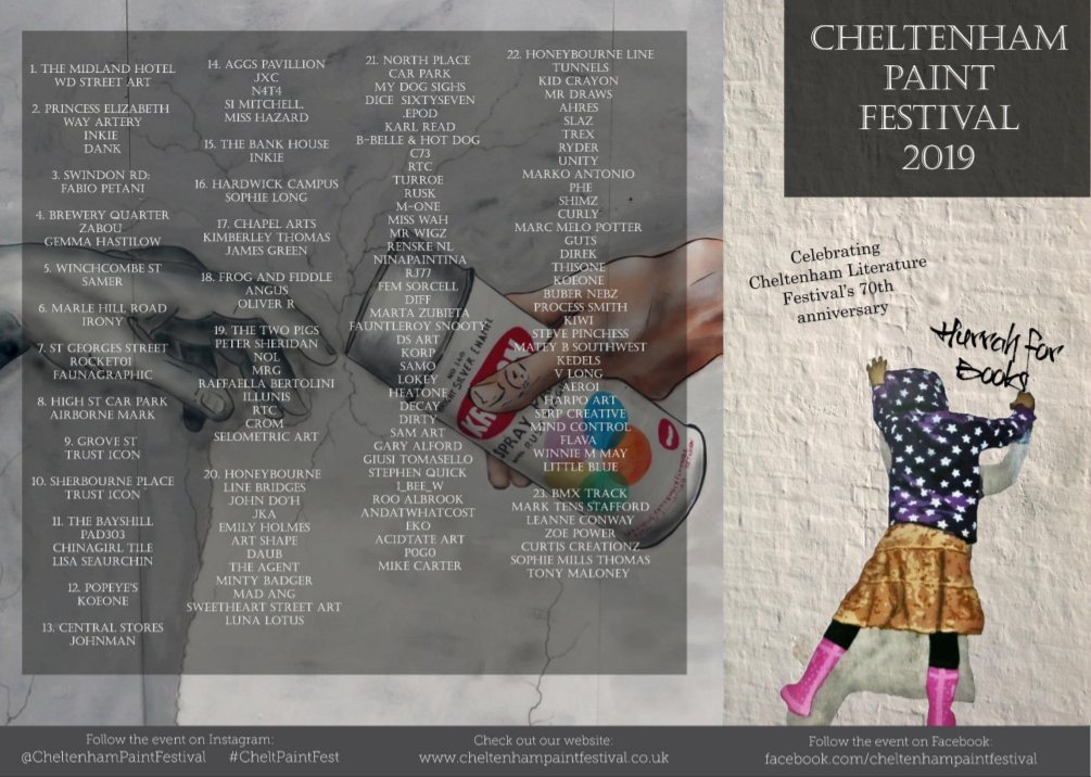 Cheltenham Paint Festival trail map